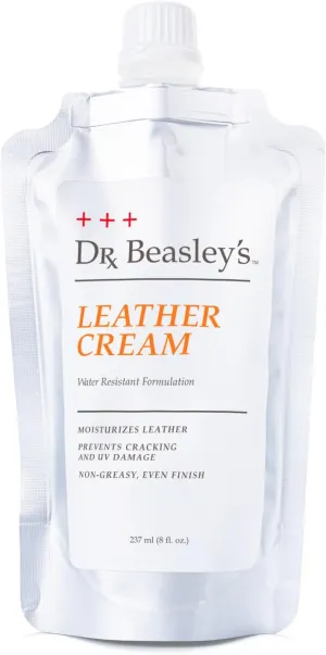 Dr. Beasley's Leather Cream 8 oz - Elite Leather Care Solution, Protects & Rejuvenates Leather Auto Interior, UV Inhibitors, Prevents Drying, Fading, Cracking