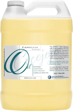 Dr Joe Lab Camellia Seed Oil 128 oz Pure Natural Cold Pressed Unrefined Extra Virgin Camellia Oil 1 Gallon - for Hair Skin Body Nails and Beard - Moisturizing, Soothing, Hydrating, & Nourishing