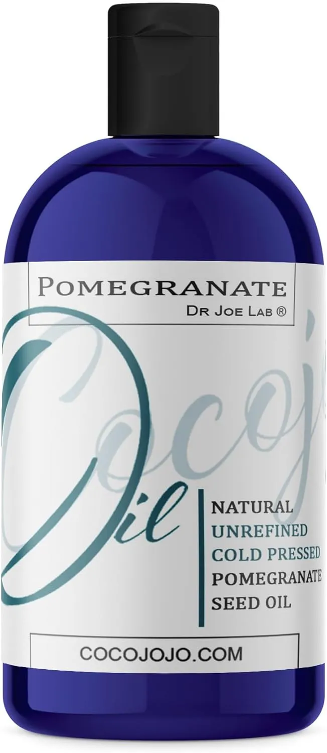 Dr Joe Lab Pomegranate Seed Oil 16 oz Pure Natural Cold Pressed Unrefined Extra Virgin - for Hair Skin Body Nail and Beard - Moisturizing, Soothing, Hydrating, & Nourishing
