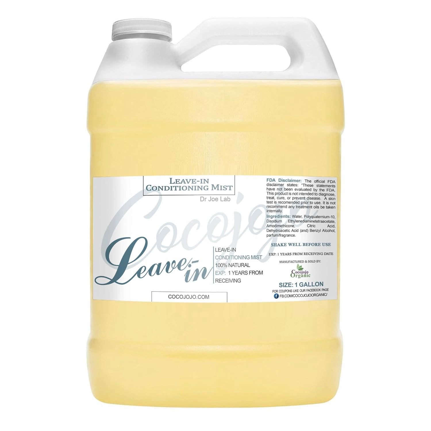 Dr Joe Lab Leave-in Conditioning Mist For Haircare – Moisturizes, Detangles, and Control Frizz – Leave in Conditioner for Frizzy Hair - Packaging May Vary. (1 gallon / 128 oz)