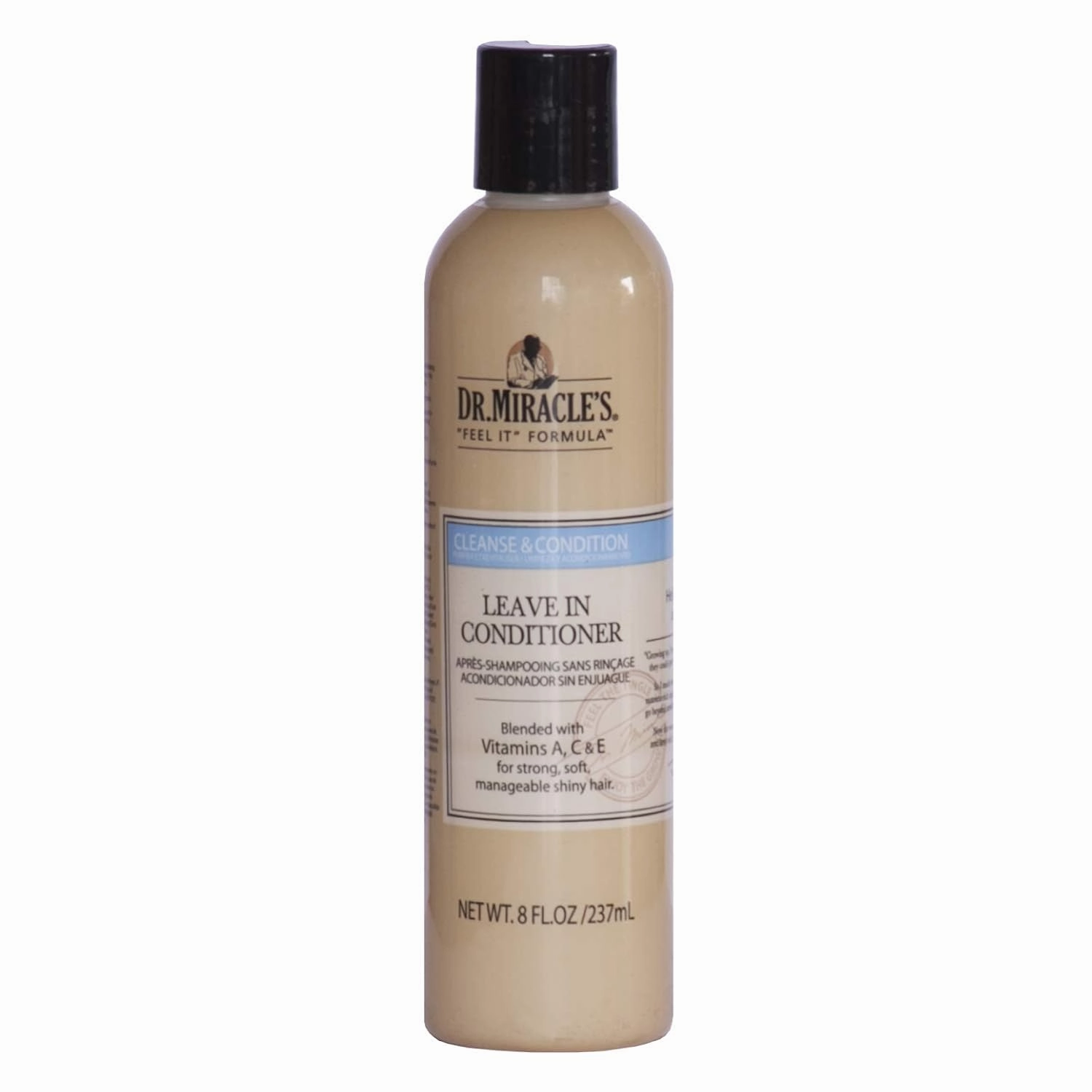 Dr. Miracle's Leave In Conditioner, Blended with Vitamins A, C & E for Strong, Soft, Manageable Shiny Hair, 8 Ounce