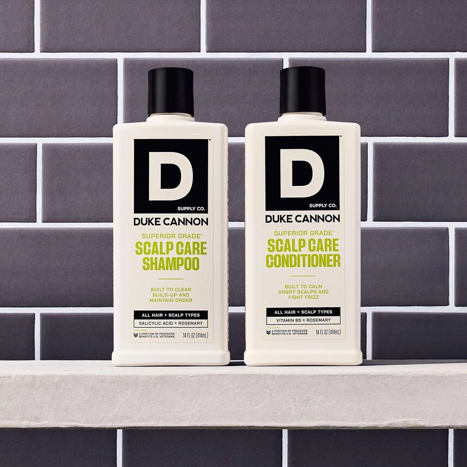 Duke Cannon Superior Grade Scalp Care Shampoo & Conditioner Bundle, 2-Pack, 14 oz Each – Deep Cleansing, Scalp Soothing, Sulfate-Free, Moisturizing Hair Care for Men