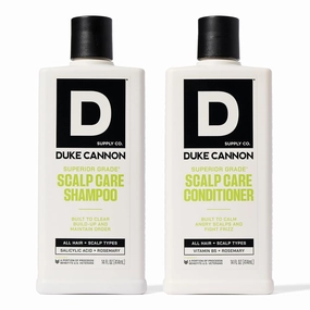 Duke Cannon Superior Grade Scalp Care Shampoo & Conditioner Bundle, 2-Pack, 14 oz Each – Deep Cleansing, Scalp Soothing, Sulfate-Free, Moisturizing Hair Care for Men