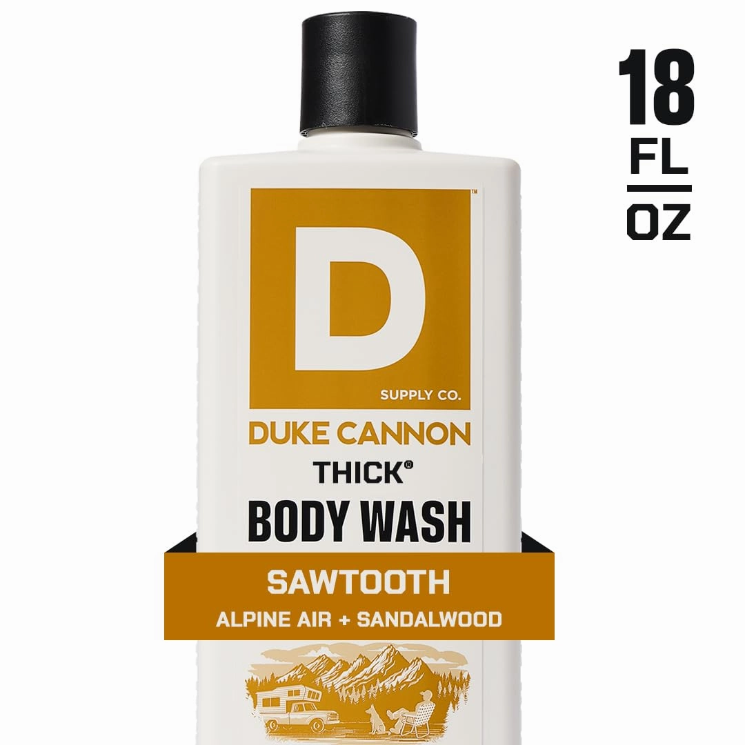 Duke Cannon Supply Co. 2-in-1 Tea Tree Hair Wash & Sawtooth Body Wash Bundle - Masculine Scent - Gentle Cleansing Hair Wash - Deep Cleaning Body Cleanser - Sawtooth Body Wash/ Tea Tree 2-1 - 2 Pack