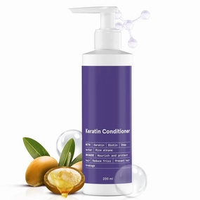 DURJA Keratin Conditioner, Paraben & Sls Free, Reduces Frizz, Locks In Moisture, Keratin, Silk Protein, Biotin & Shea Butter, 200 Millilitre - All