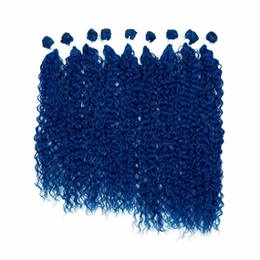 DÉBUT Water Wave 9 Bundles Synthetic Hair Weave Curly Hair High Temperature Fiber Bio Protein Hair 9pcs 22 24 26 Inch 320g for Full Head Blue Color