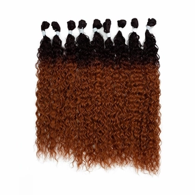 DÉBUT Water Wave 9 Bundles Synthetic Hair Weave Curly Hair High Temperature Fiber Bio Protein Hair 9pcs 22 24 26 Inch 320g for Full Head Ombre Ginger