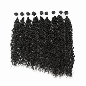 DÉBUT Water Wave 9 Bundles Synthetic Hair Weave High Temperature Fiber Bio Protein Hair 9pcs 22 24 26 Inch 320g for Full Head Natural Black
