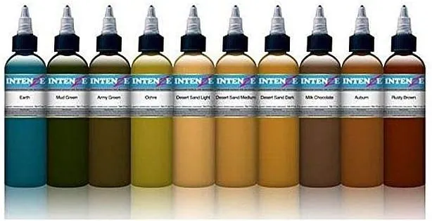 Earth Tones Color Tattoo Ink Set - 10 Bottles - 1oz