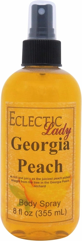 Eclectic Lady Georgia Peach Body Spray, 8 ounces, Body Mist for Women with Clean, Light & Gentle Fragrance, Cologne with Soft, Subtle Aroma For Daily Use