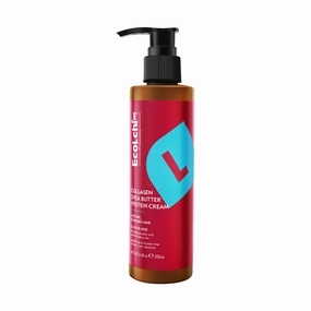 Ecolchi Collagen Leave-In Conditioner Cream Deep Restores Shea Butter Protein Cream Hair Treatment Smooth Glossy for Dry and Damaged All Hair Types 200ml 6.8 fl.oz