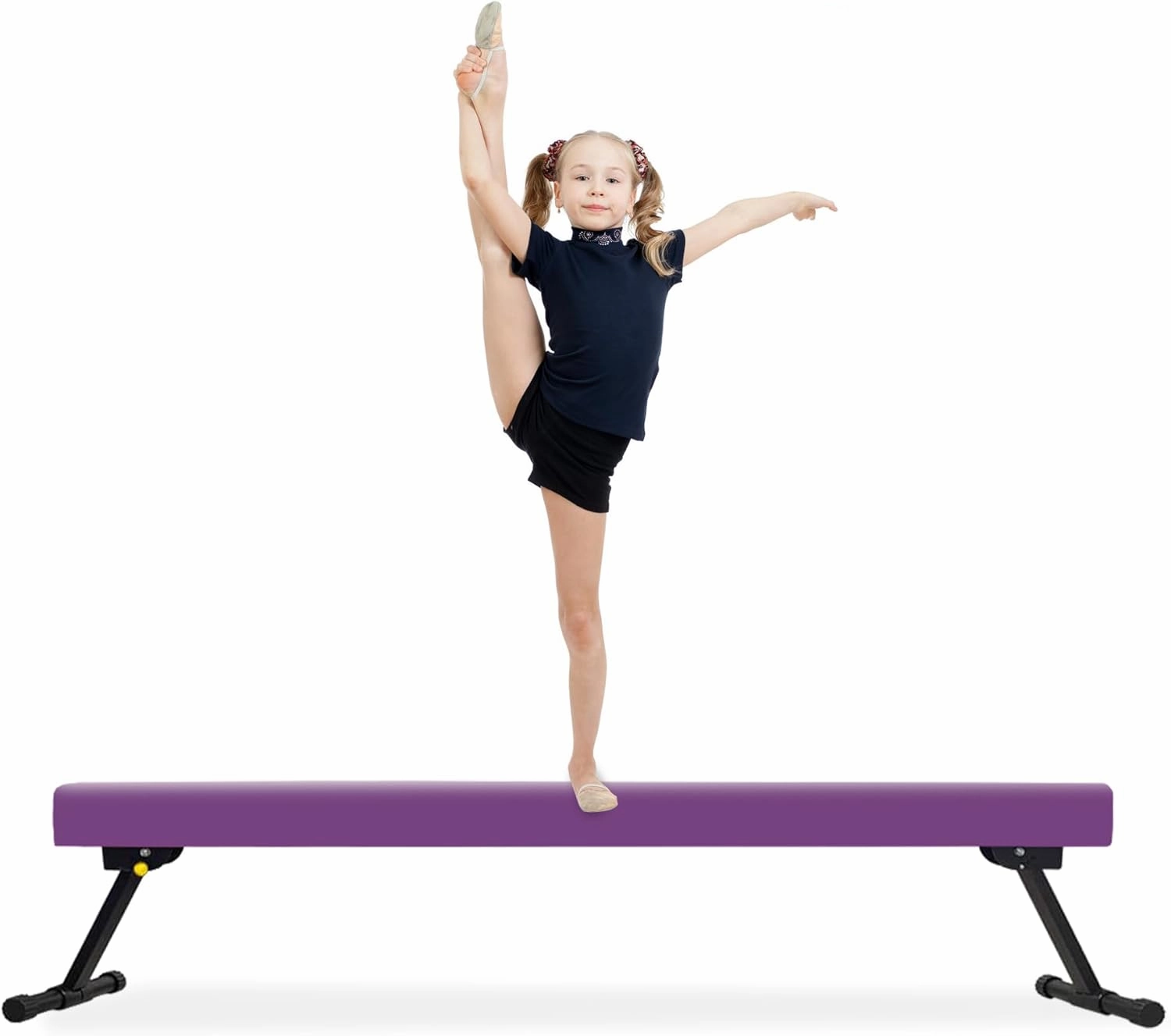 EL&IT·Wings 8ft Gymnastic Balance Beam,Adjustable High and Low Level Floor Beam - Highly Stable - Gym Practice Training Equipment for Kids Children Girls Home