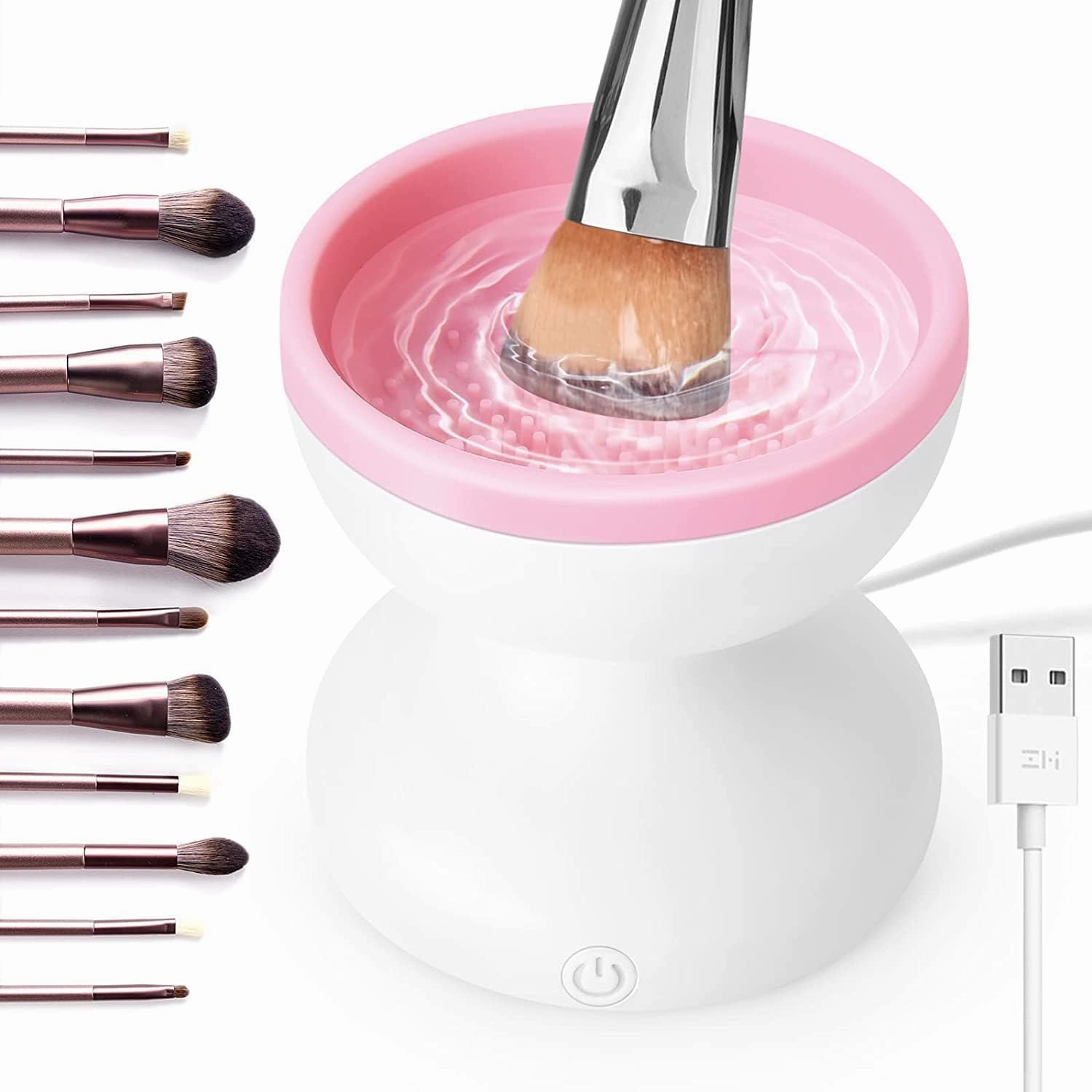 Electric Makeup Brush Cleaner Machine Efficient Electric Makeup Brush Cleaner Professional Tool for Kabuki Makeup Self Tanner Brush Automatic USB Brushes Cleaner