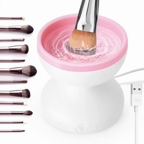 Electric Makeup Brush Cleaner Machine Efficient Electric Makeup Brush Cleaner Professional Tool for Kabuki Makeup Self Tanner Brush Automatic USB Brushes Cleaner
