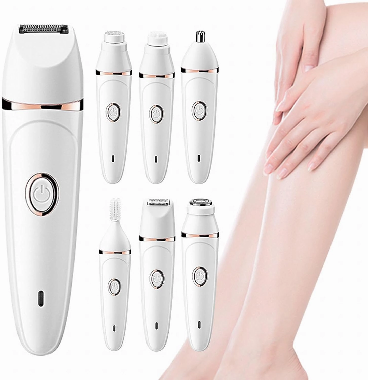 Electric Razors Shaver for Women 7 in1 Facial Hair Remover for Women Eyebrow Trimmer Nose Hair Razor Portable Rechargeable Epilator for Lips Body
