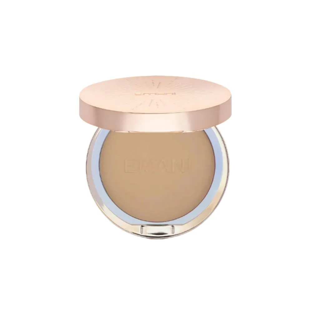 ​Emani​ Flawless Matte Powder Foundation Makeup for Sensitive Skin, Natural Mineral Foundation​ Compact with Buildable Coverage, ​Oil Control, Talc Free, ​Cruelty-Free & Vegan, Golden Tan