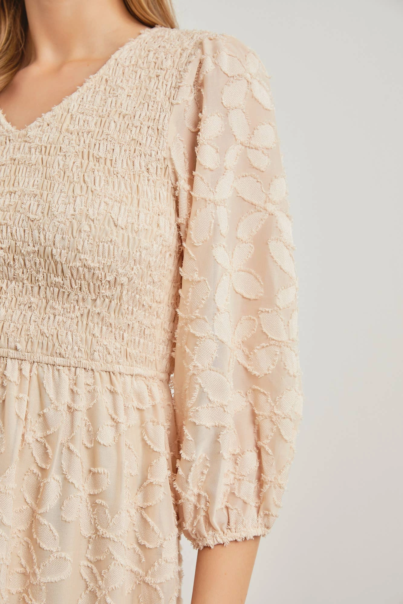 Embroidered Floral Midi Dress