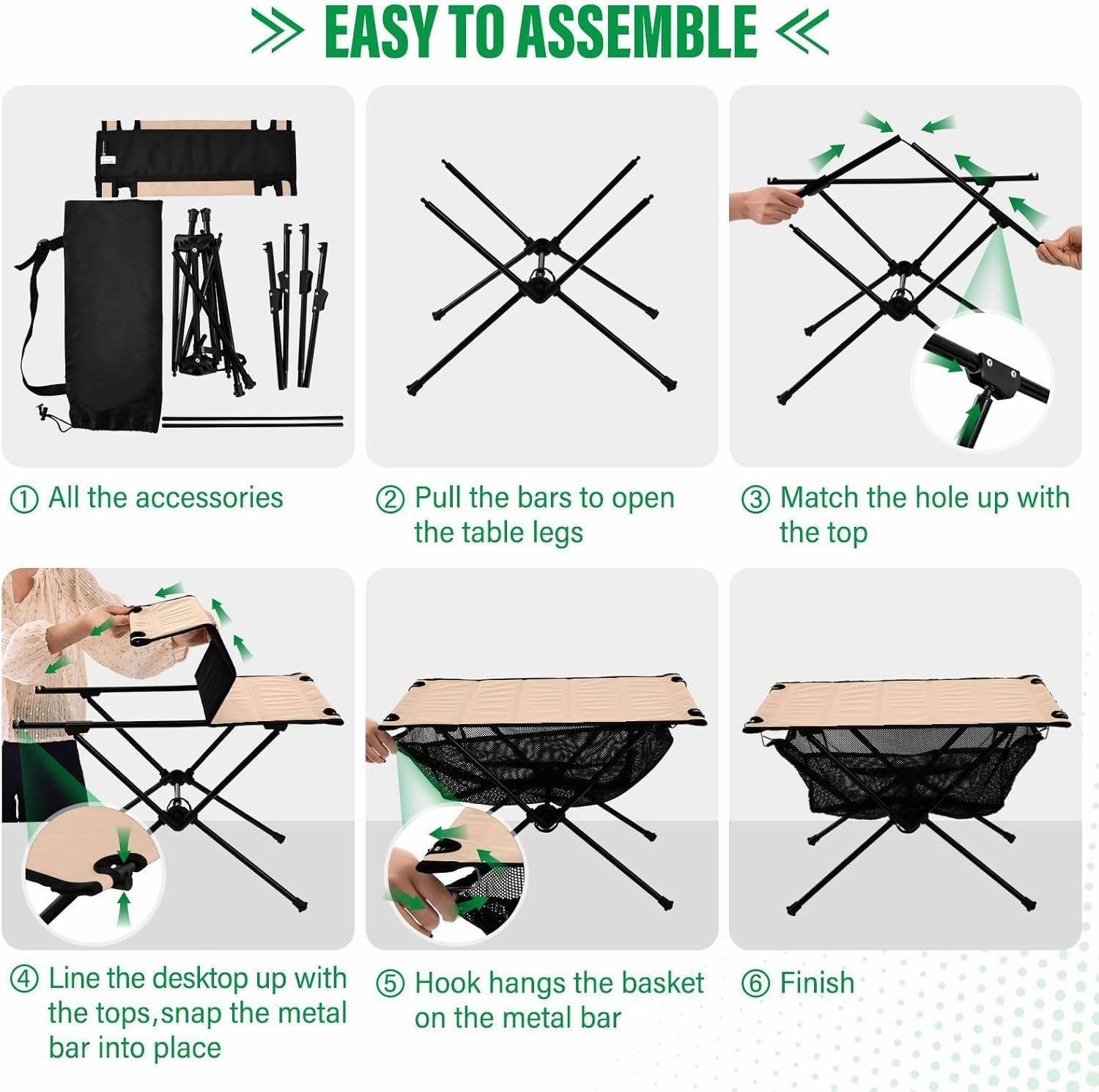 Emelivor Peach Orange Folding Camping Table Portable Beach Table with Carry Bag Small Camp Table for Camping Outdoor Picnic Travel Cooking