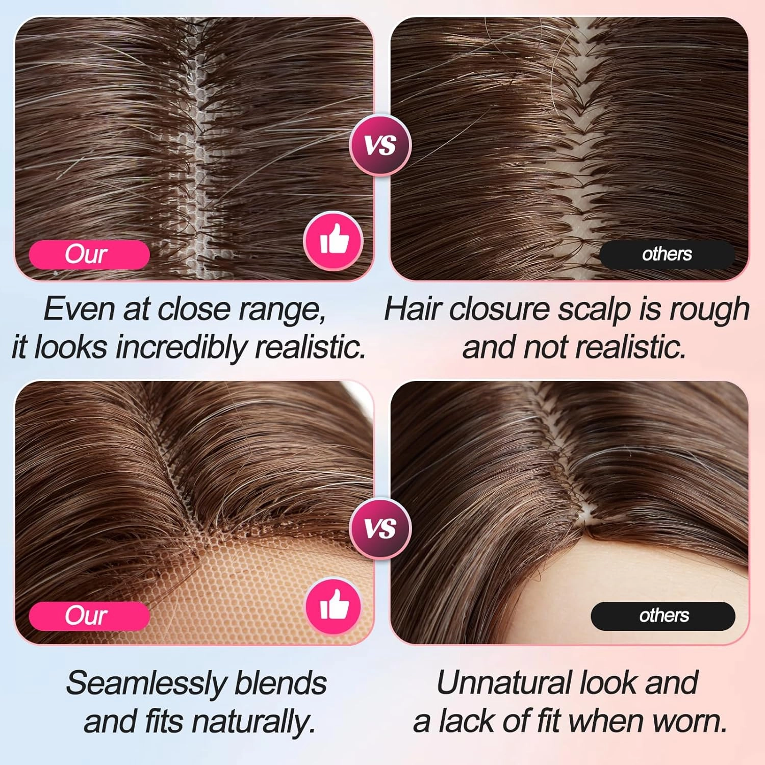 EMMOR Long Pink Wavy Wig for Women Lace Front Wigs Natural Looking 26 Inch Middle Part Curly Wig Heat Resistant Synthetic Wigs for Daily Party Use