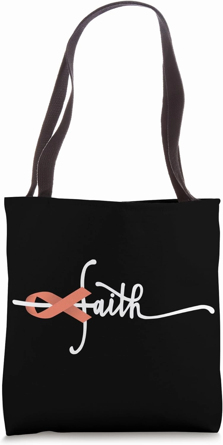 Endometrial Uterine Cancer Faith Uterine Cancer Awareness Tote Bag