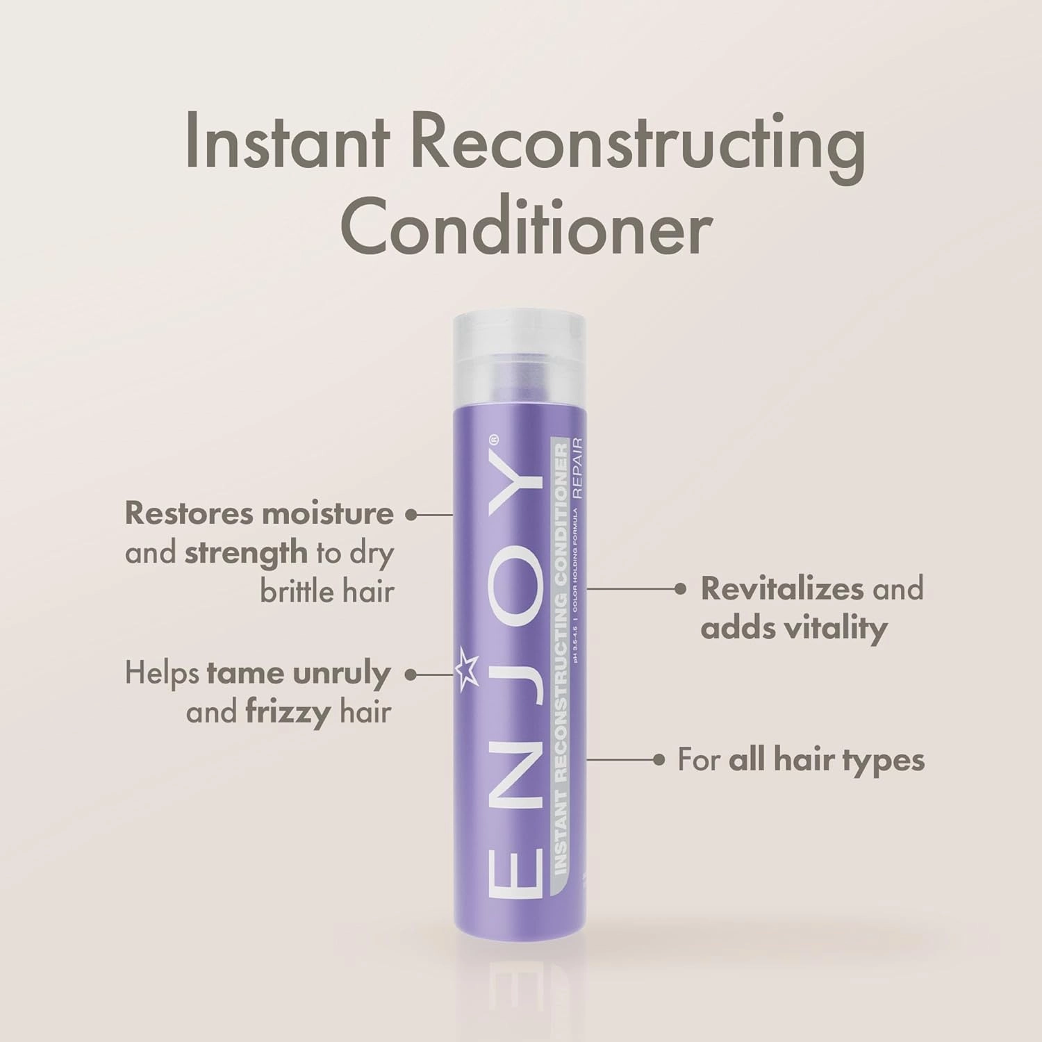 Enjoy Hair Care Instant Reconstructing Conditioner For Damaged Hair, Conditioner Curly Hair, Sulfate Free Hair Conditioner, Deep Conditioner - 33 Fl Oz
