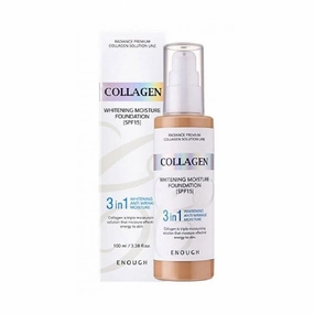 Enough Collagen 3in1 Whitening Moisture Foundation SPF15, 3.38 fl oz/ 100ml - Brightening, Moisturizing, Anti-Aging, Korean Skin Care Makeup (#13 Light Beige, 3.38 fl oz / 100ml)