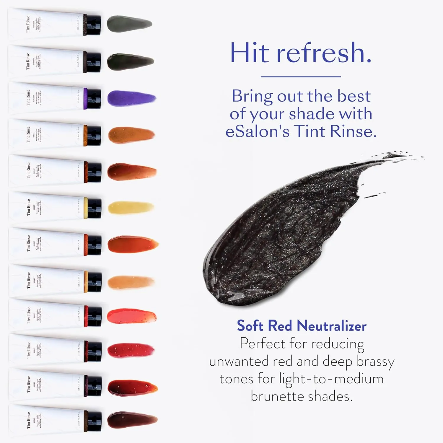 eSalon Color Depositing Hair Color Balancer Treatment - Tint Rinse Hair Toner & Enhancer - Professional-Grade Mask - Apply with Shampoo & Conditioner (Soft Red Neutralizer)