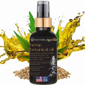 Essentia Hemp Botanical Oil for Skin, Hair, Nails & Body | All Natural Vitamin E | Pure Omegas | Cold-Pressed Hemp Seeds | Vegan Non-GMO Cruelty-Free (2 Fl Oz - Pack of 1)