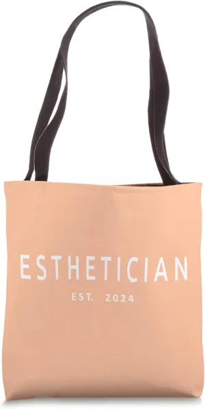 Esthetician Est. 2024 Peach Skin Care Specialist Graduation Tote Bag