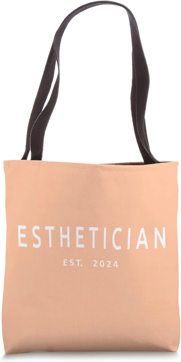 Esthetician Est. 2024 Peach Skin Care Specialist Graduation Tote Bag