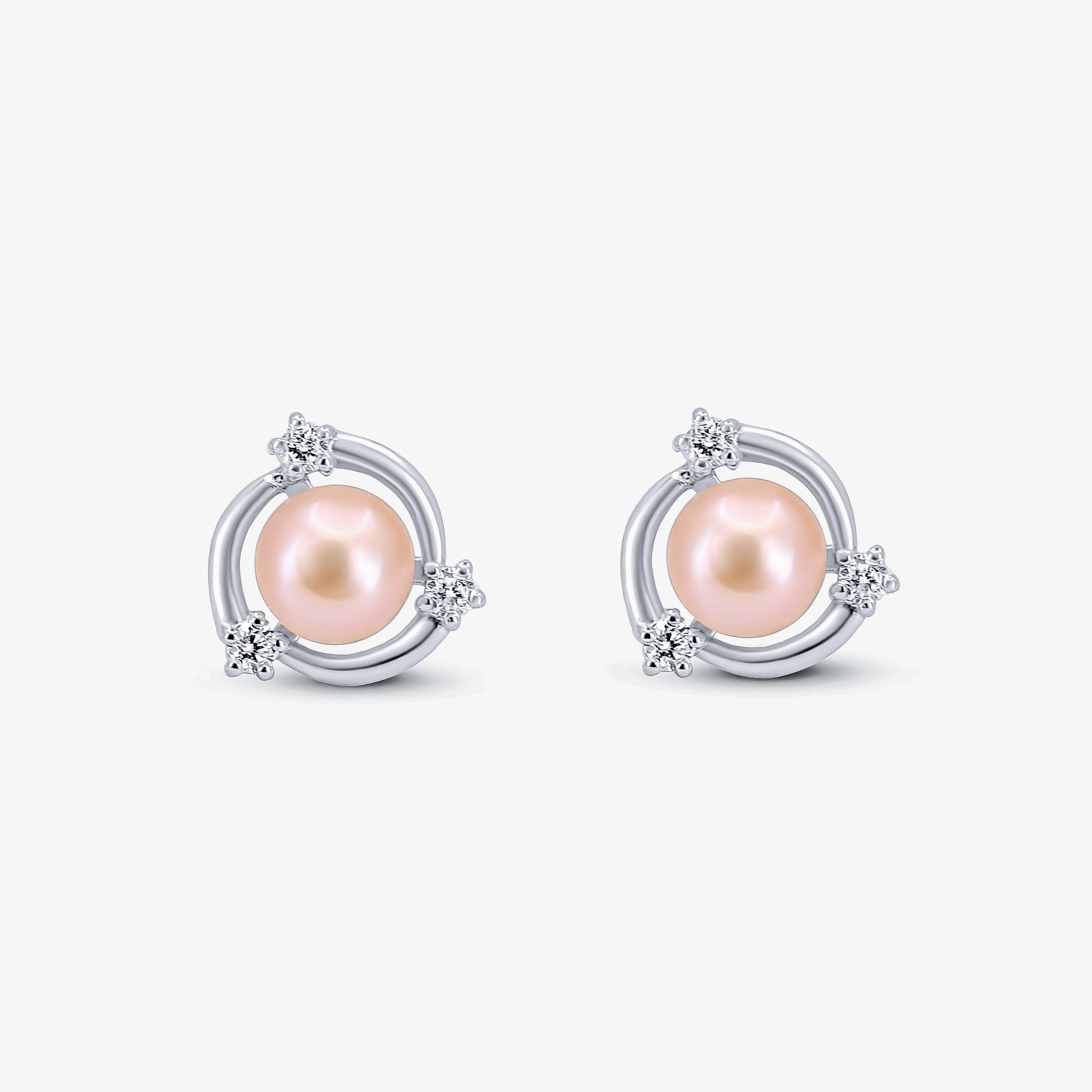 Eternity Peach Pearl Earrings