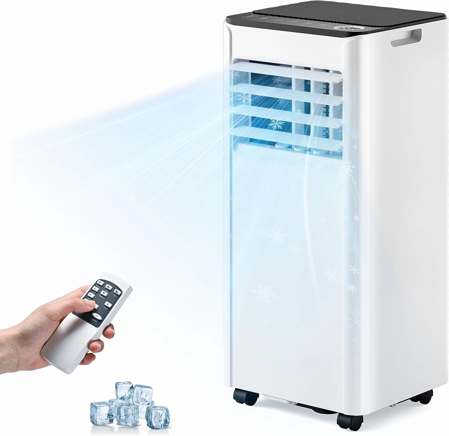EUHOMY 10,000 BTU Portable Air Conditioners Up to 450 sq.ft, 3-1 Standing Smart Cooling AC with Remote, Dehumidifier, Fan, Air Conditioner Cools Room, 3 Modes, 24-hour timer, LED Display, Bedroom