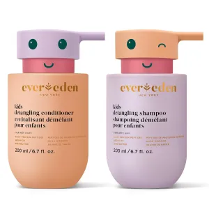 Evereden Kids Haircare Set: Hair Detangling Shampoo & Conditioner for Children Ages 3 , Plant Protein Peptides & Argan Oil, Vegan, Free from Sulfate, Paraben, Phthalate & Petrolatum