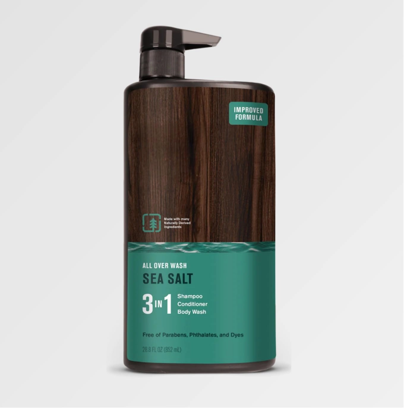 Every Man 3-in-1 Jack/Shampoo   Conditioner   Body Wash, Scent: SEA SALT (Sea Minerals and Citrus with a complex, fresh finish) - 28oz PUMP