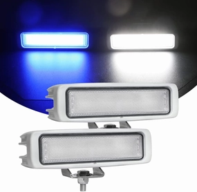 EXZEIT Dual Color Marine Boat Light, 96W Spreader Light for Deck Docking, 6.3 Inch,12/24V