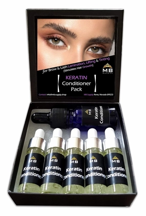Eyelash Eyebrow Growth Serum Advanced Nourishing Keratin Conditioner for Lamination Perm/Lift/Tint/Wax Aftercare. Helps Repair & Regrow Damaged Hair (1-10ml   5-5ml   6 Free Brushes)