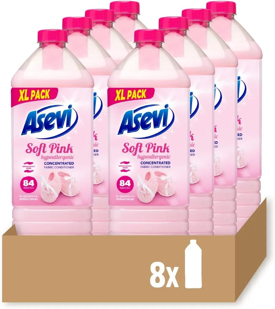 Fabric Conditioner, Laundry Conditioner, Liquid Fabric Conditioner, 84 Washes, Soft Pink, Multipack of 8 X 1932ML.