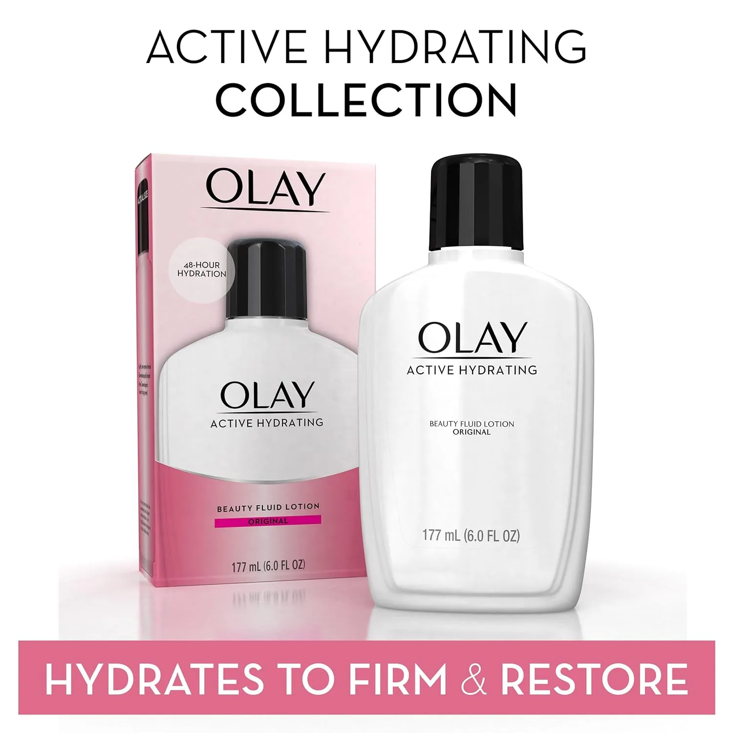 Face Moisturizer by Olay, Active Hydrating Beauty Moisturizing Lotion, 6 fl oz (Pack of 2)