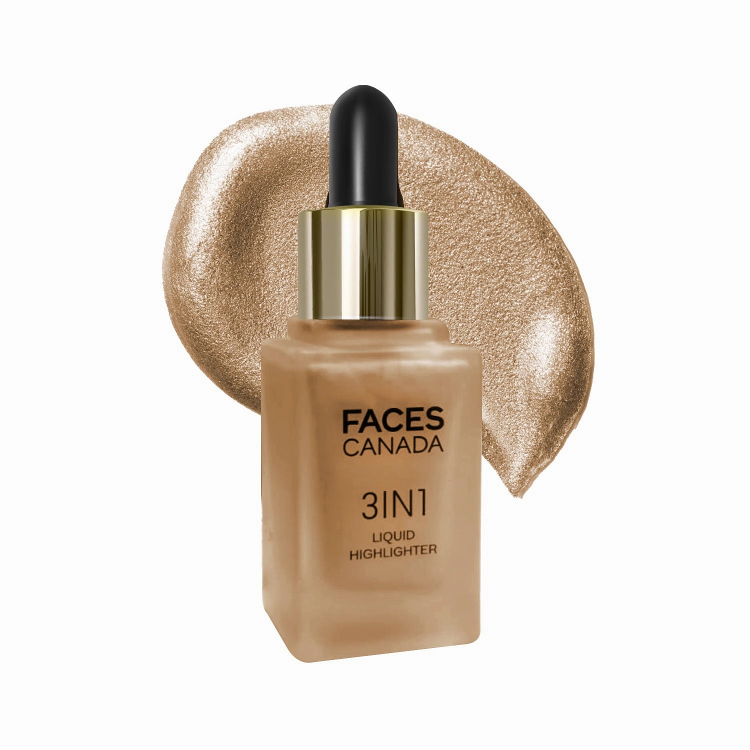 FACES CANADA 3 in 1 Liquid Highlighter – Bronze 02 18 ml | Primer | Highlighter | Strobe Serum | Luminous Finish | Lightweight Formula | Hydrating | Long Lasting Glow | Easily Blendable