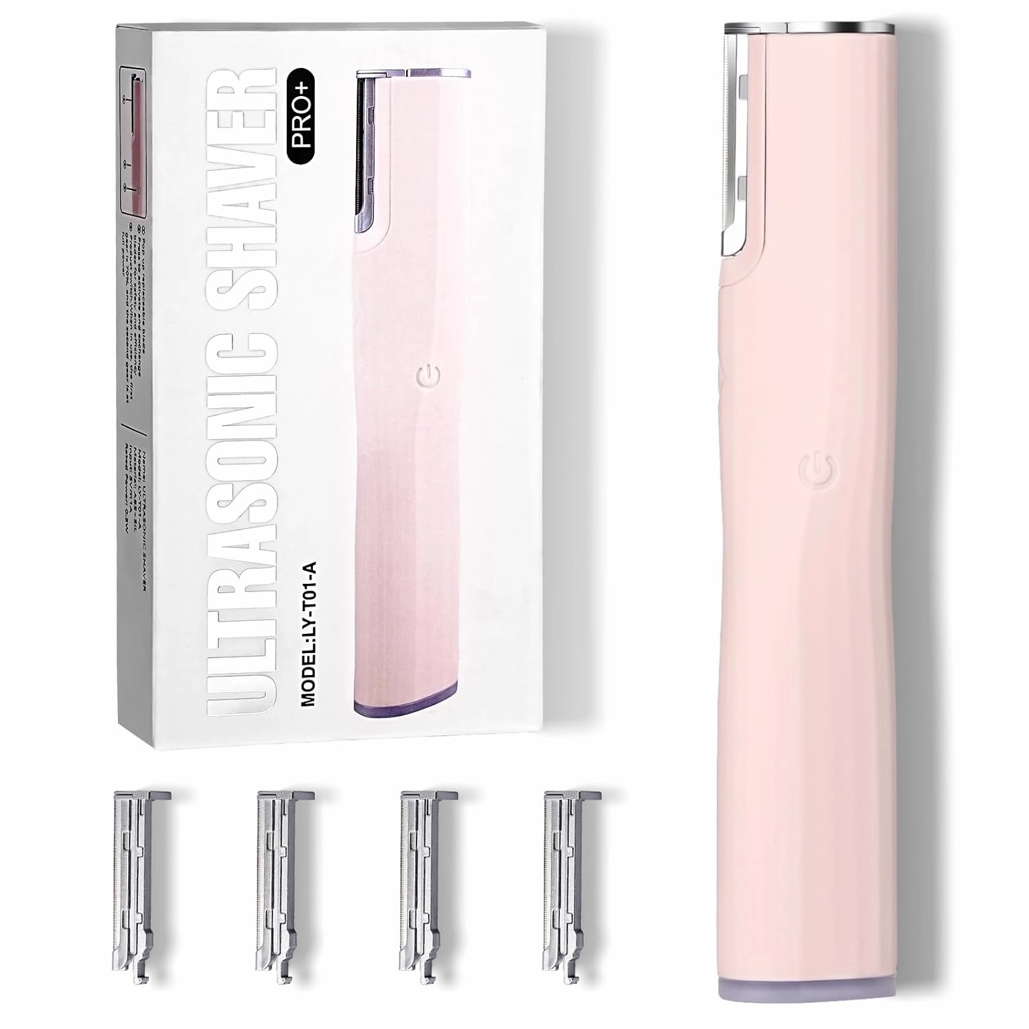 Facial Hair Remover–Rechargeable Peach Fuzz & Eyebrow Trimmer with 4 Blades,Dead Skin Removal,Dermaplaning Tool for Face,All Skin Types