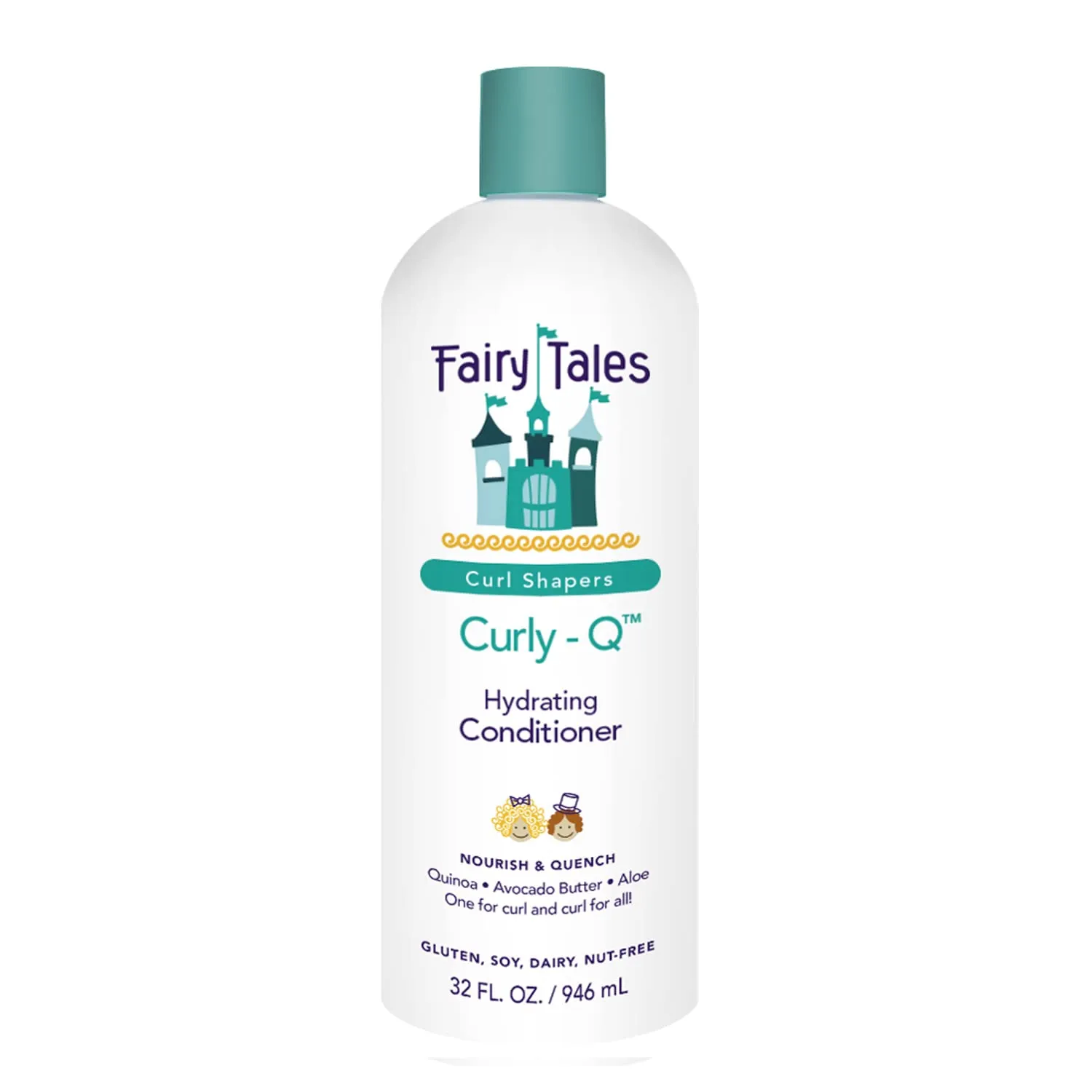 Fairy Tales Curly Q Kids Conditioner - Hydrating for Curly and Multi-Cultural Hair Types, Paraben-Free, Sulfate-Free, Gluten-Free, Nut-Free - 32 oz