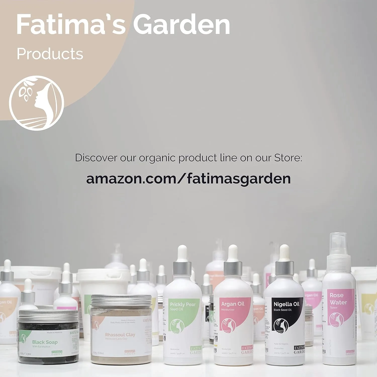 Fatima's Garden Rhassoul with Rose Petals - Soothing Face & Hair Mask, 425g