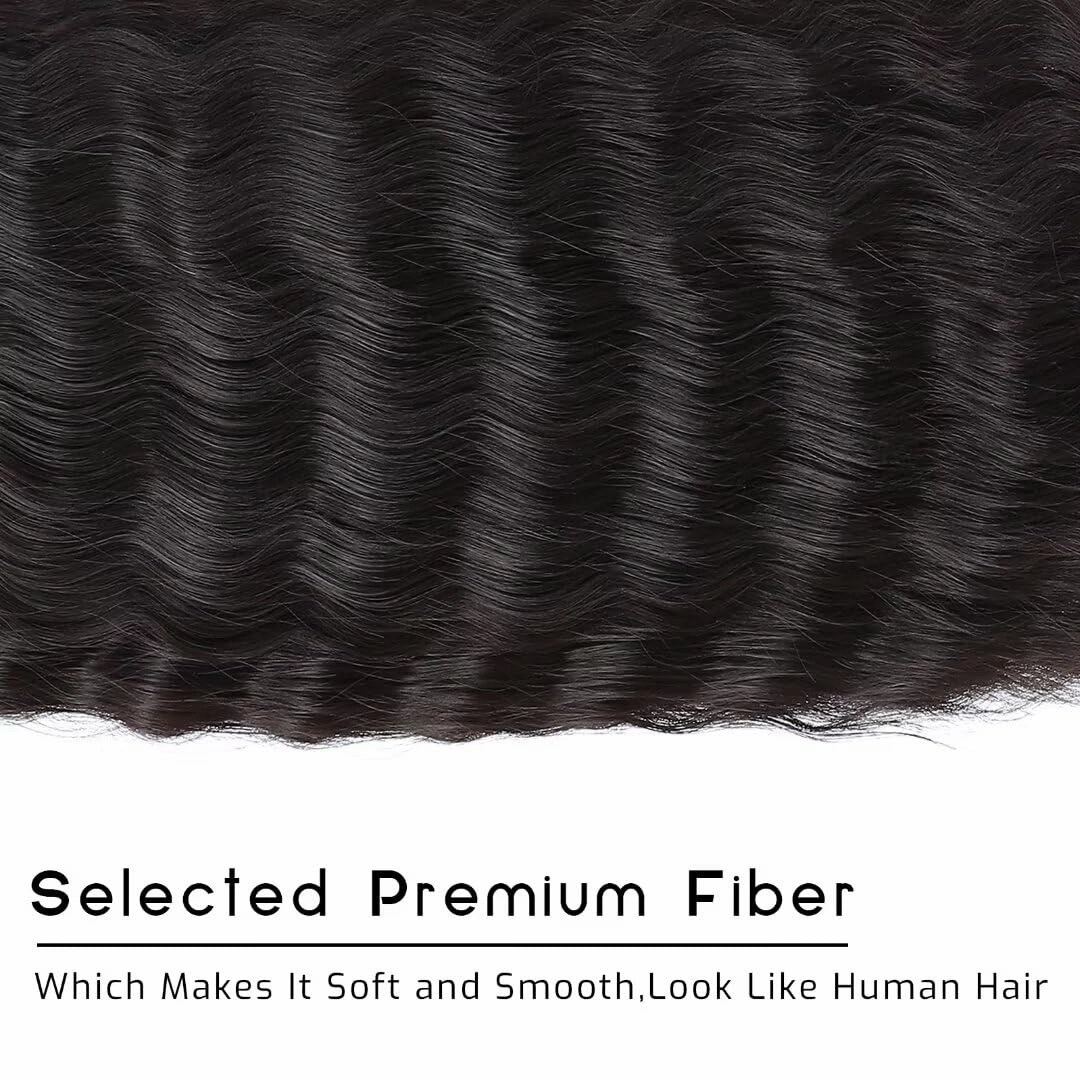 FEEL ME 28inch Curly Synthetic Wig For Black Women Brown Blonde Highlight Skunk Stripe Wig Synthetic Deep Wave Wigs 4" Simulated Scalp Crimps Curls Long Wavy Lace Front Wigs