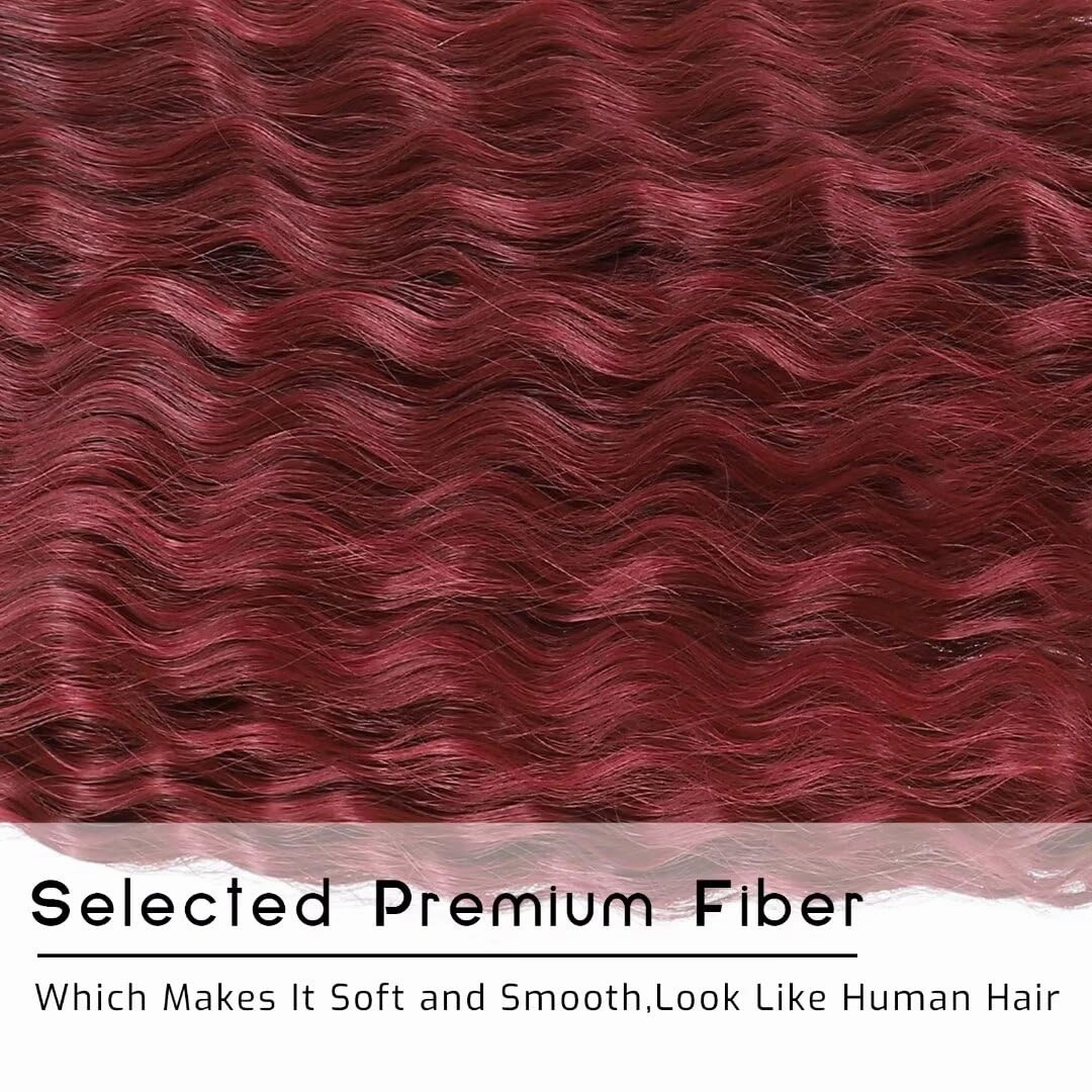 FEEL ME Ombre Burgundy Synthetic Curly Wig 28inch Long Deep Wave Lace Front Wigs for Women 4" Fake Scalp Middle Part Lace Wigs Natural Crimps Curls 1b/99j Ombre Curly Lace Front Wig For Daily Use