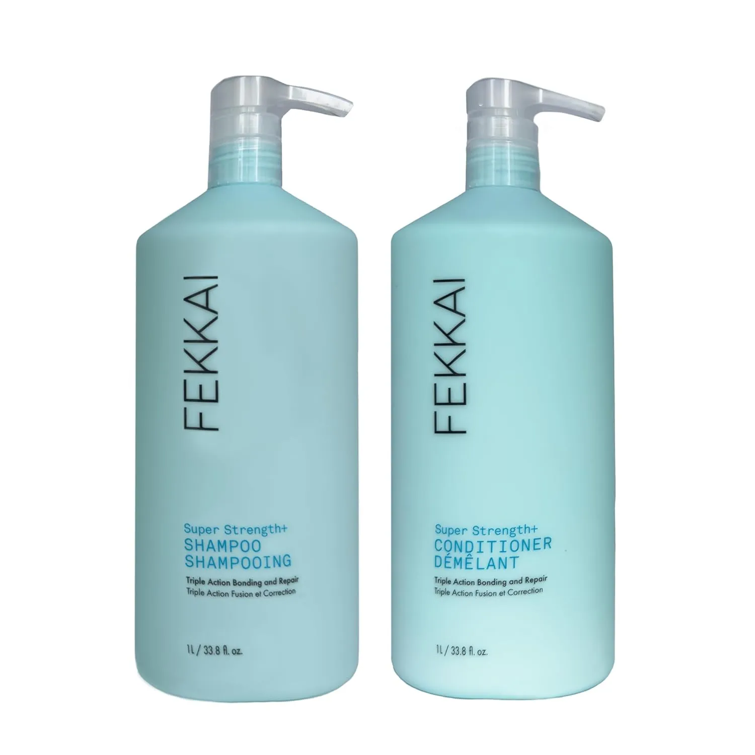 FEKKAI Super Strength  Protein PowerBond Shampoo (1 Liter)   Super Strength  Protein PowerBond Conditioner (1 Liter) - Free of Sulfates, Parabens, Phthalates - Vegan, Cruelty-Free