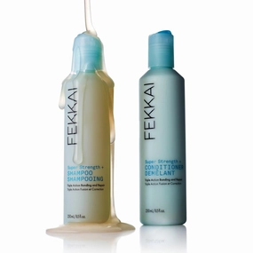 FEKKAI Super Strength  Protein PowerBond Shampoo (8.5 oz)   Conditioner (8.5 oz) - Bonds, Repairs, and Protects for 3X Stronger Hair - Free of Sulfates, Parabens, Phthalates - Vegan, Cruelty-Free