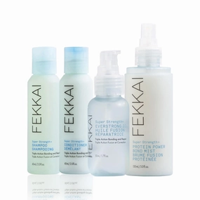 FEKKAI Super Strength  Strengthen & Prep Bundle - Includes Shampoo (2 oz), Conditioner (2 oz), Everstrong Bonding Oil (1.7 oz)   Protein PowerBond Mist (5 oz) - Vegan, Cruelty-Free