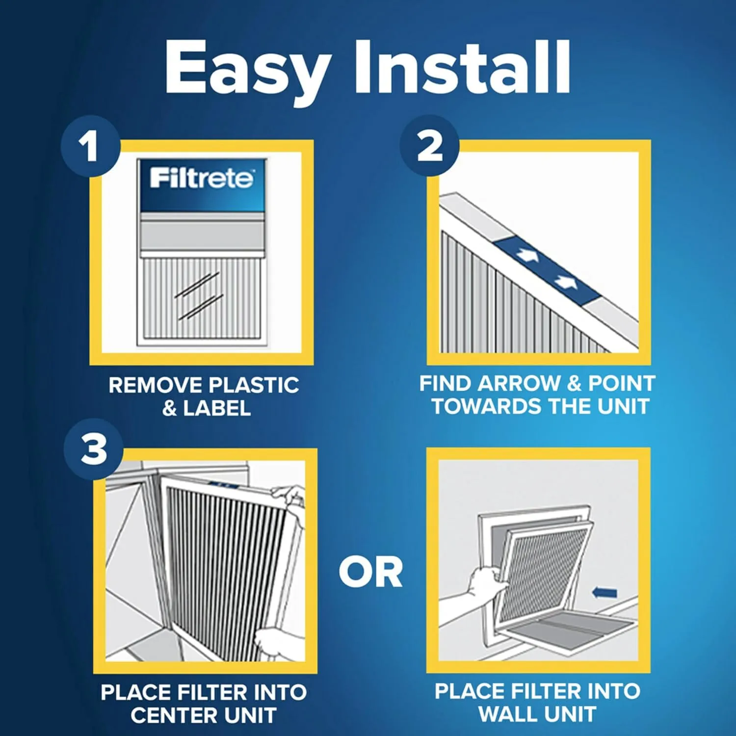 Filtrete 20x20x4 Air Filter, MPR 1000, MERV 11, Allergen Defense 12-Month Deep Pleated 4-Inch Air Filters, 2 Filters