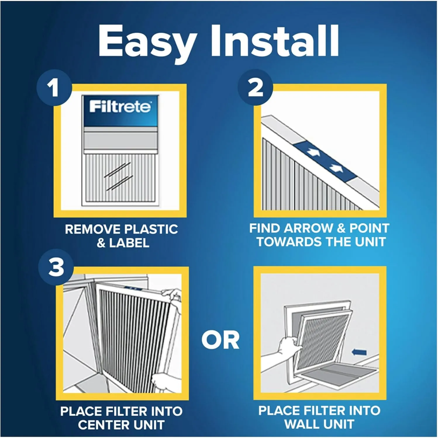 Filtrete 20x25x4 Air Filter, MPR 1000, MERV 11, Allergen Defense 12-Month Deep Pleated 4-Inch Air Filters, 2 Filters