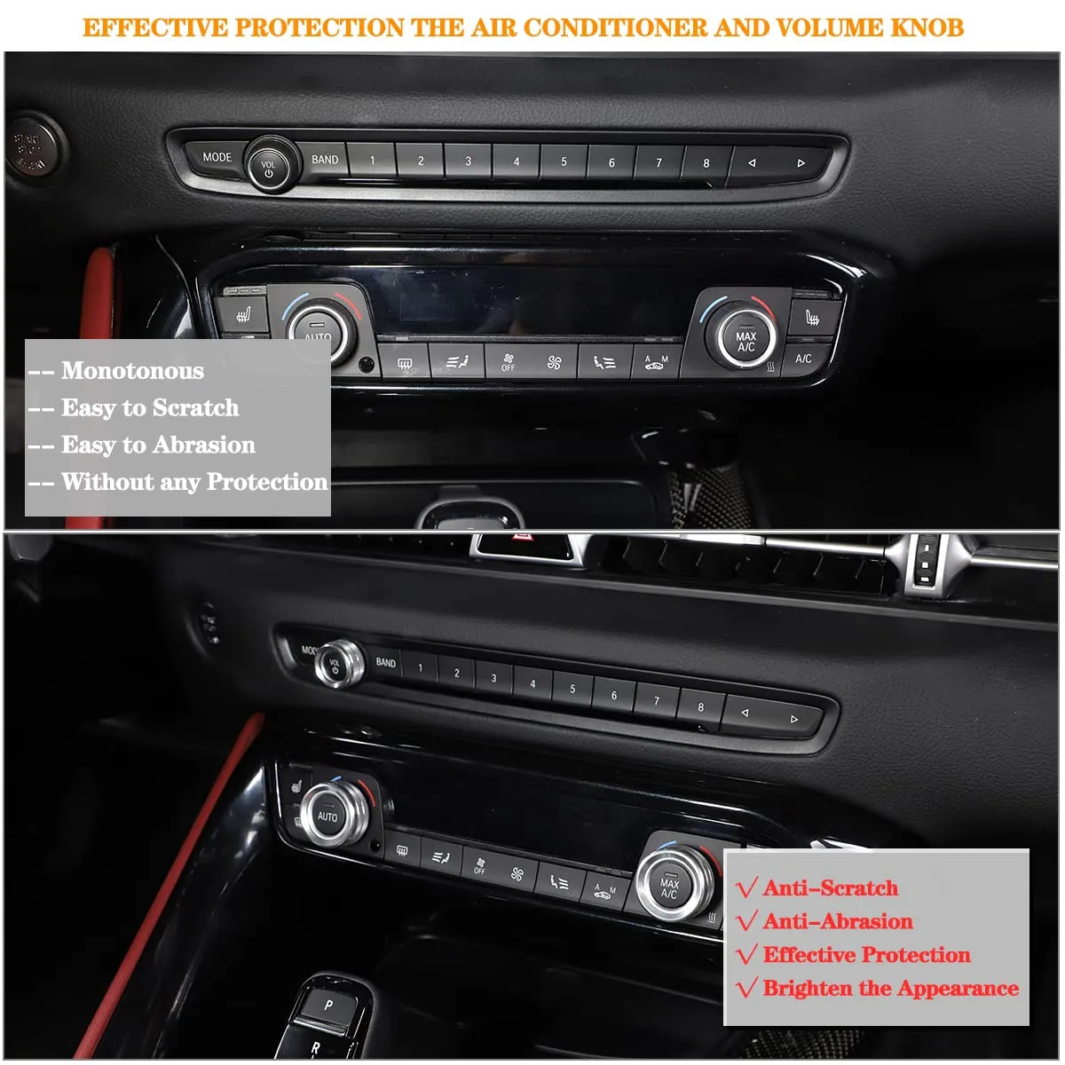 Fit for Toyota Supra GR A90 A91 MK5 2019-2024 Air Conditioner and Volume Knob Cover, Aluminum Alloy Air Conditioner Volume Tune Button Cover Trim, 3PCS (Silver)
